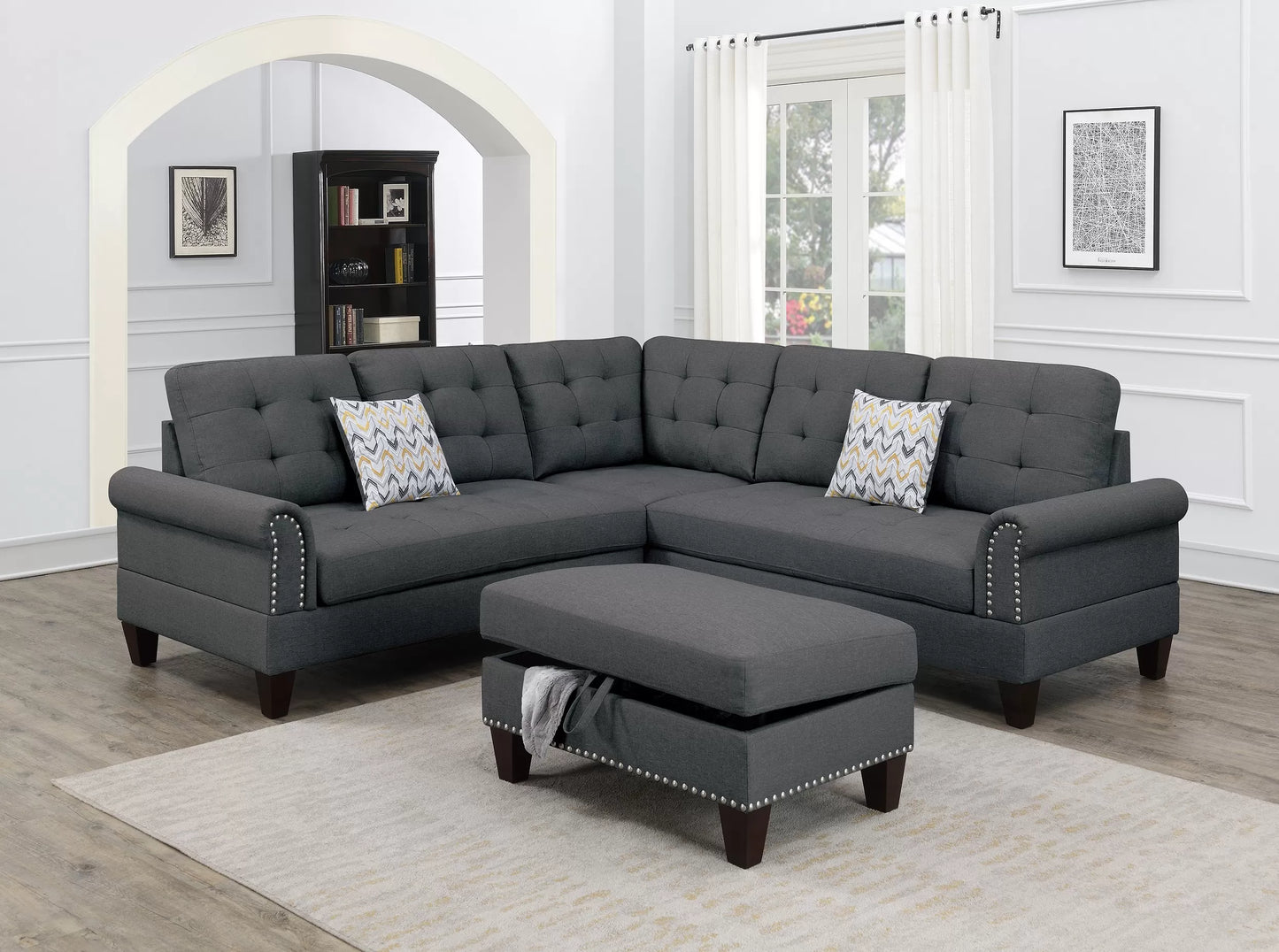 3-Piece Sectional Set W/ Ottoman F6474
