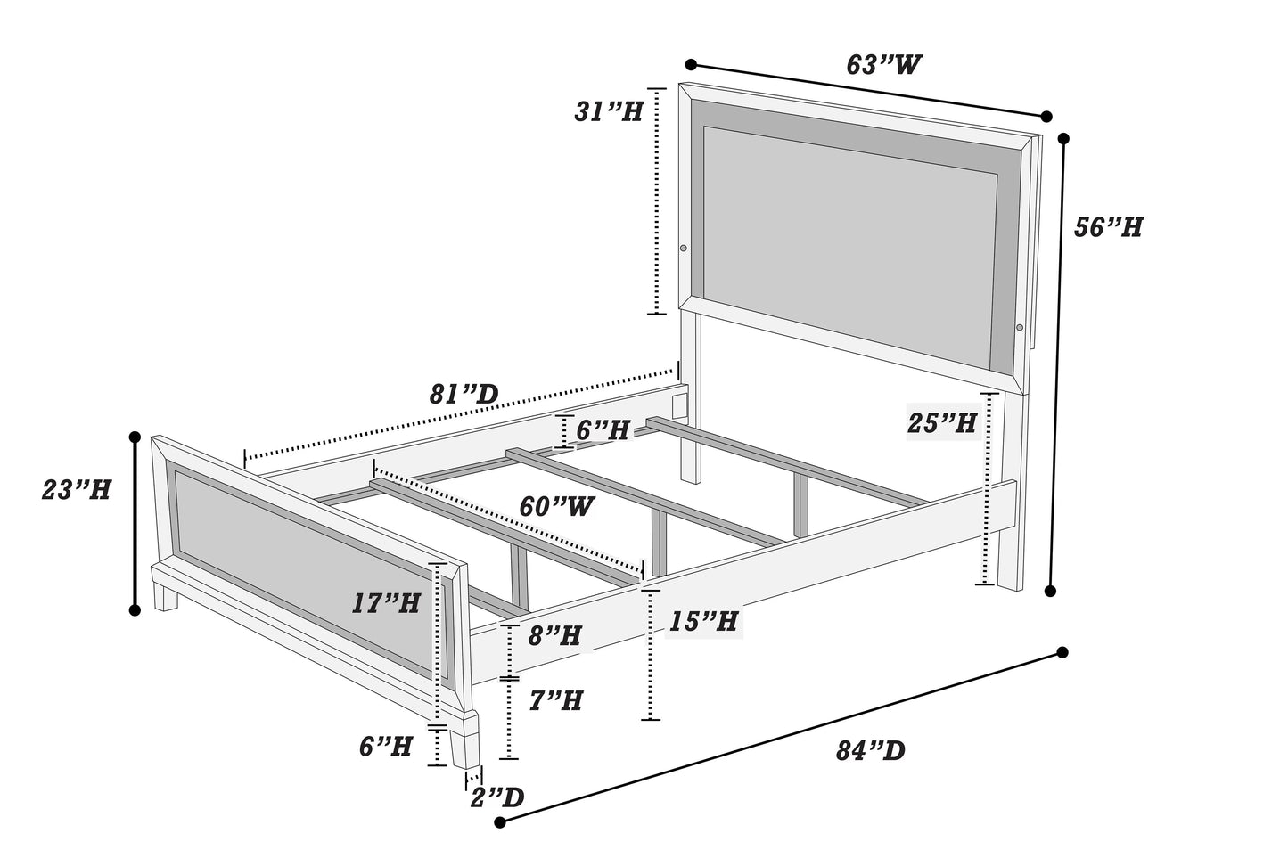 Queen Bed
Built-In LED Lights