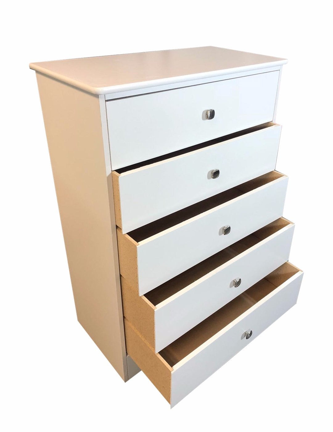 White Chest 5 Drawer
