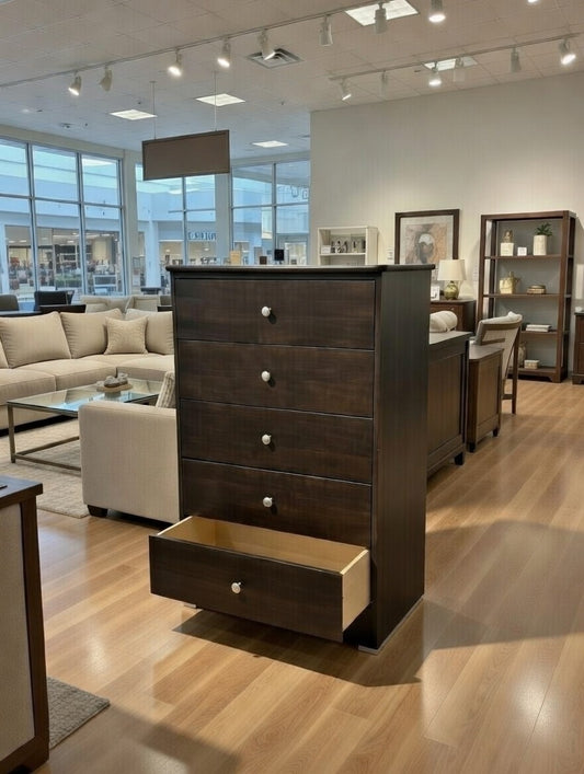 Dark Brown 5-Drawer Chest
