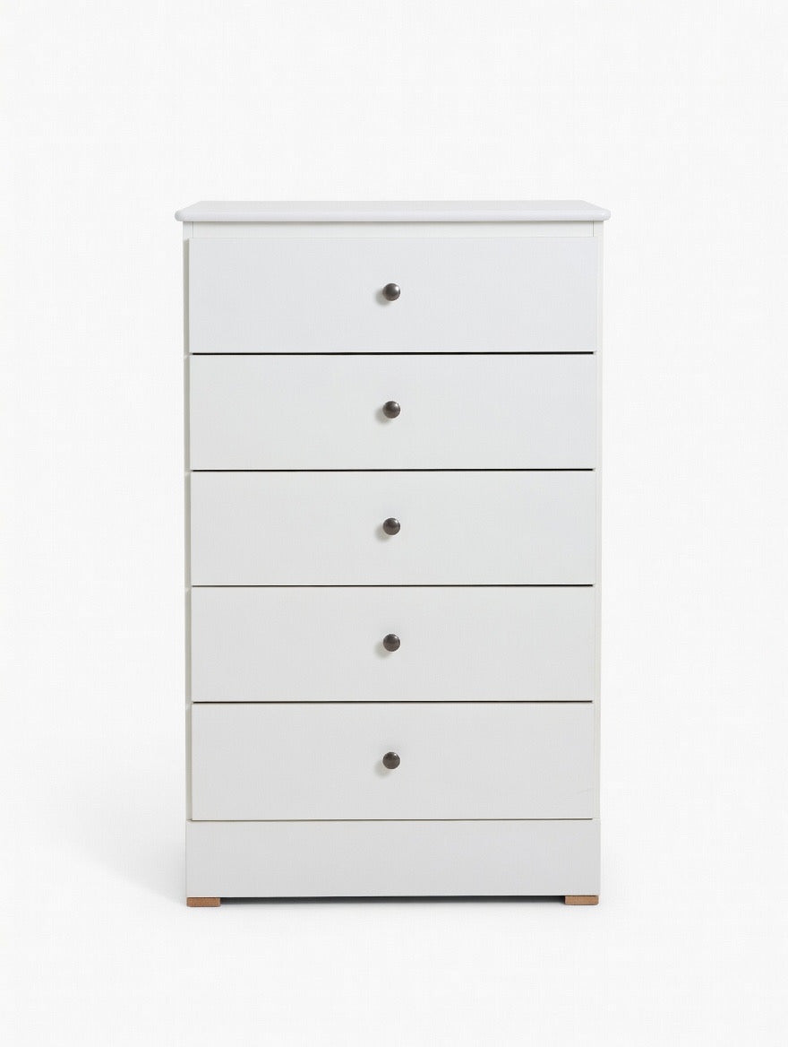 Modern White 5-Drawer Dresser  🤍