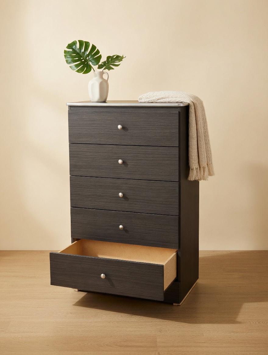 ✨ Modern 5-Drawer Chest - Sleek Charcoal
Wood Finish