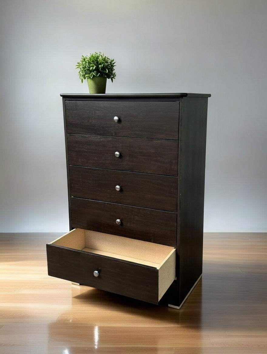 Dark Brown 5-Drawer Chest