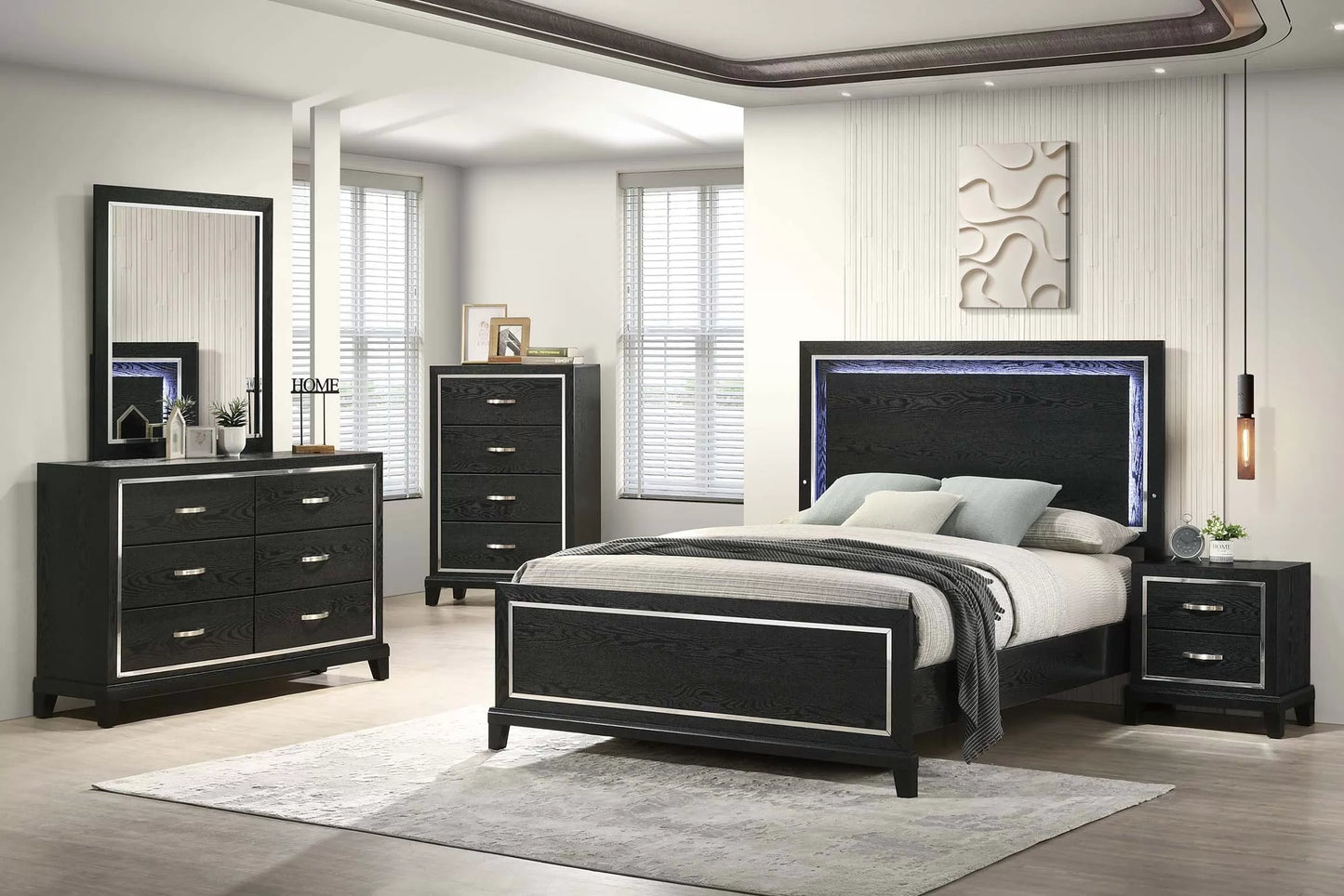Queen Bed
Built-In LED Lights