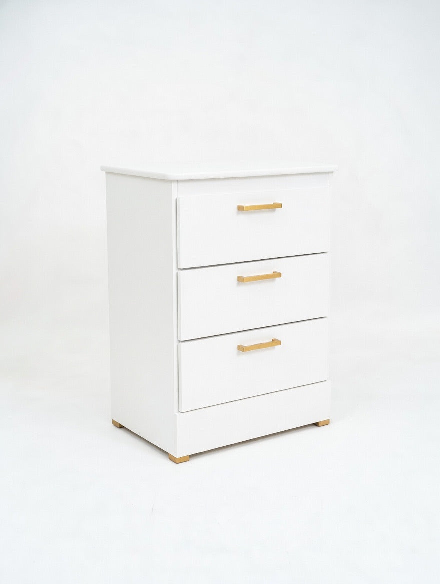 White Nightstand W Gold Handles 🌟