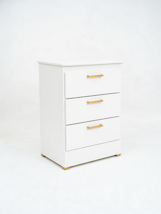 White Nightstand W Gold Handles 🌟