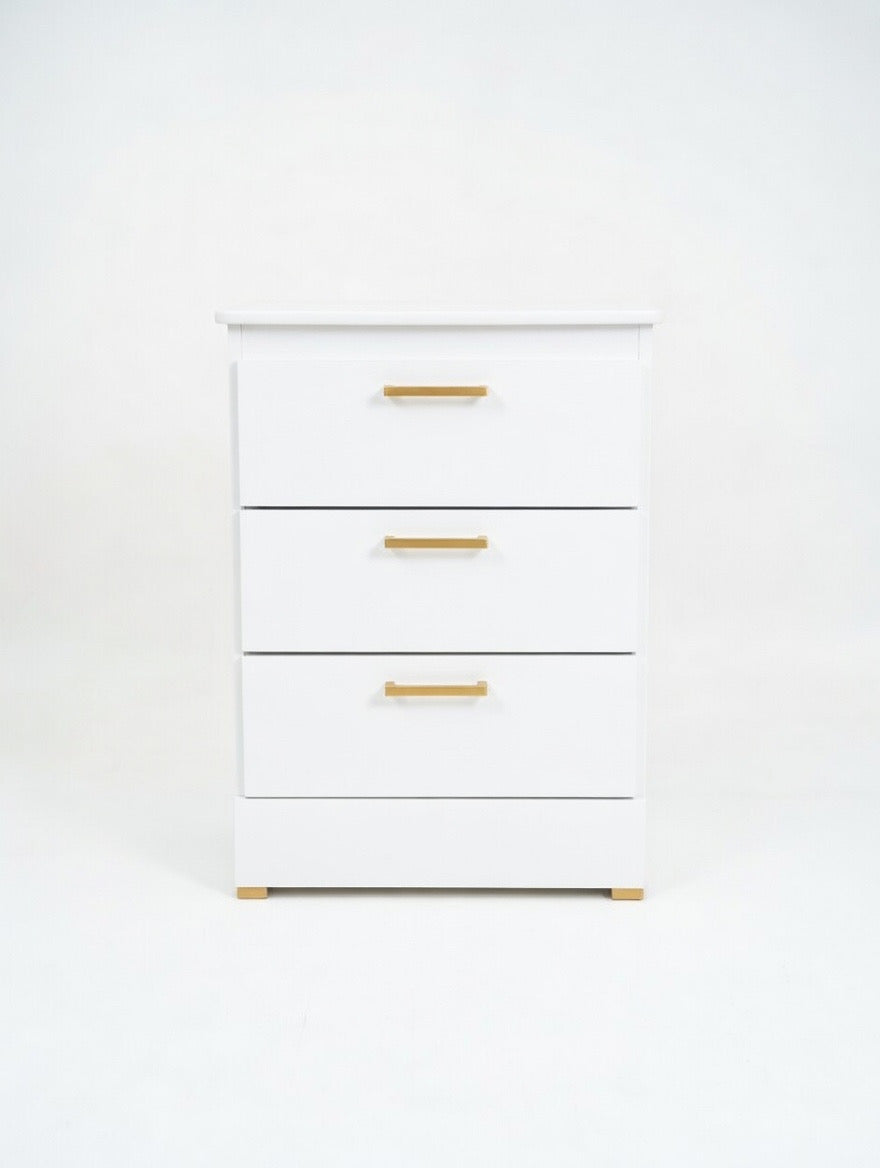 White Nightstand W Gold Handles 🌟