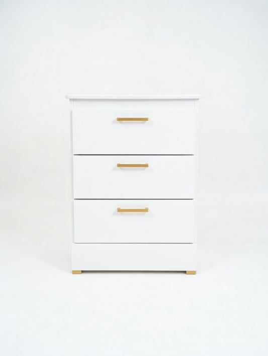 White Nightstand W Gold Handles 🌟