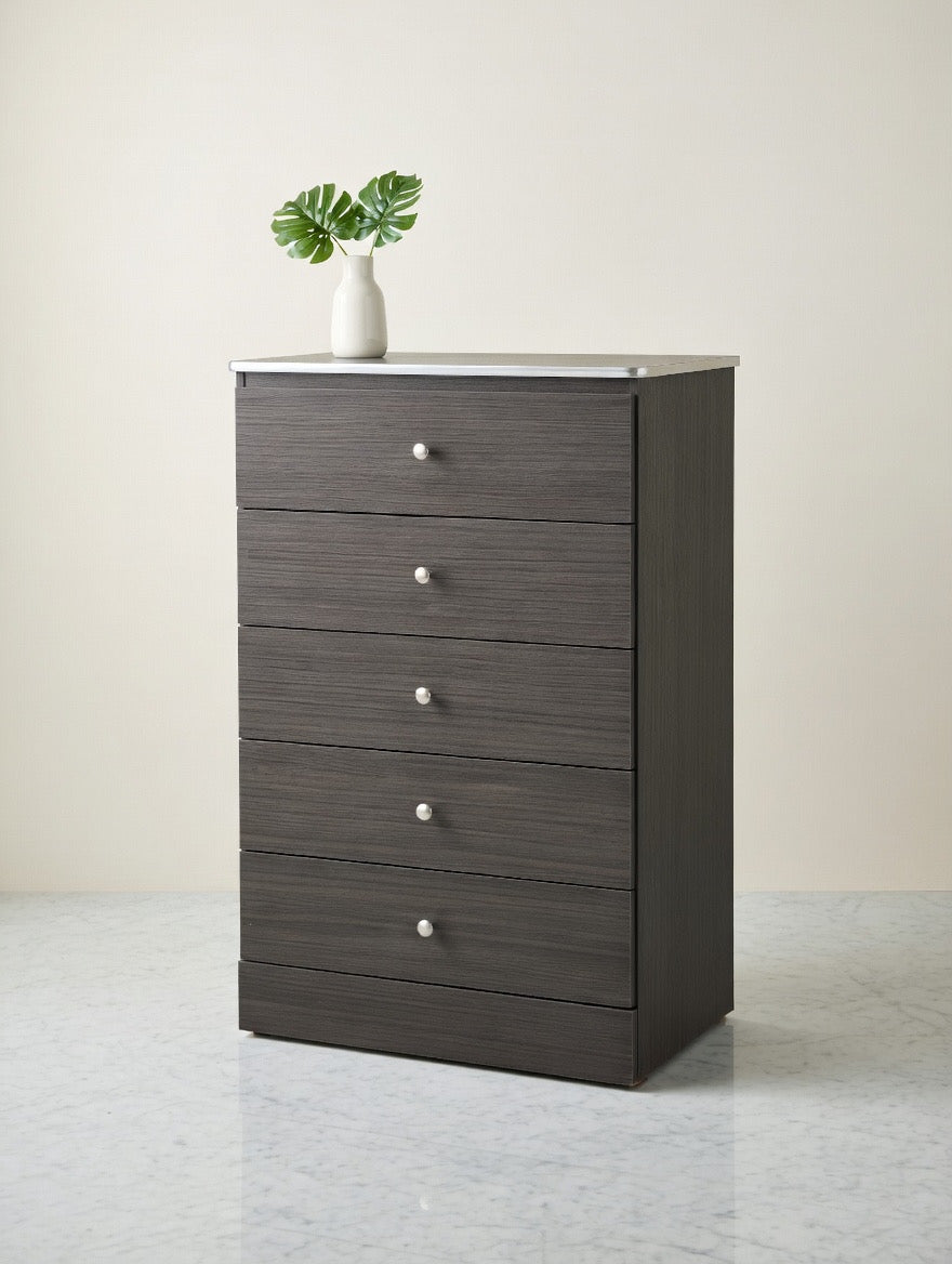 ✨ Modern 5-Drawer Chest - Sleek Charcoal
Wood Finish
