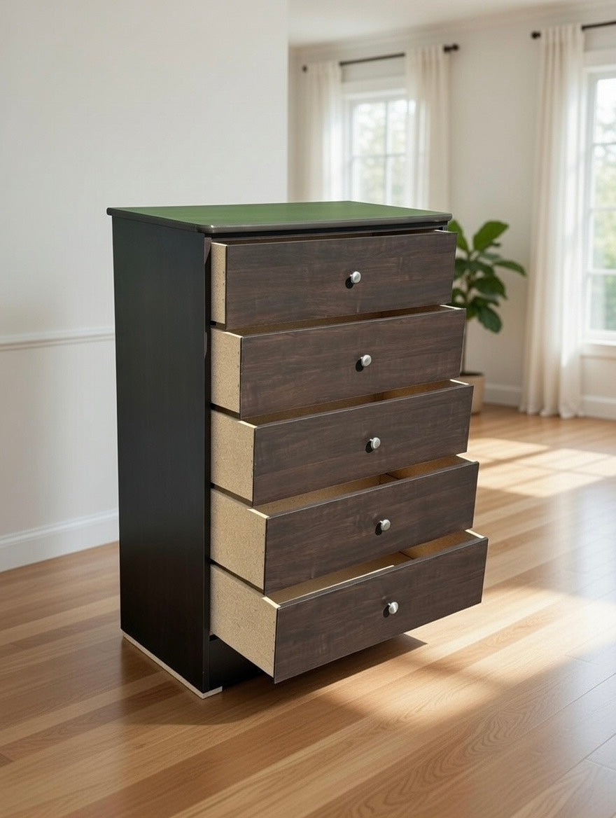 Dark Brown 5-Drawer Chest