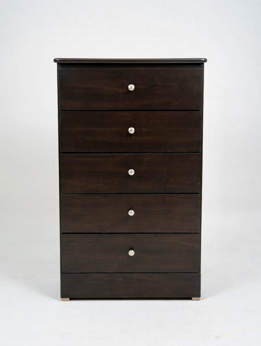 ☕️ Modern 5-Drawer Chest of Drawers - Espresso Finish - Tall Dresser Storage