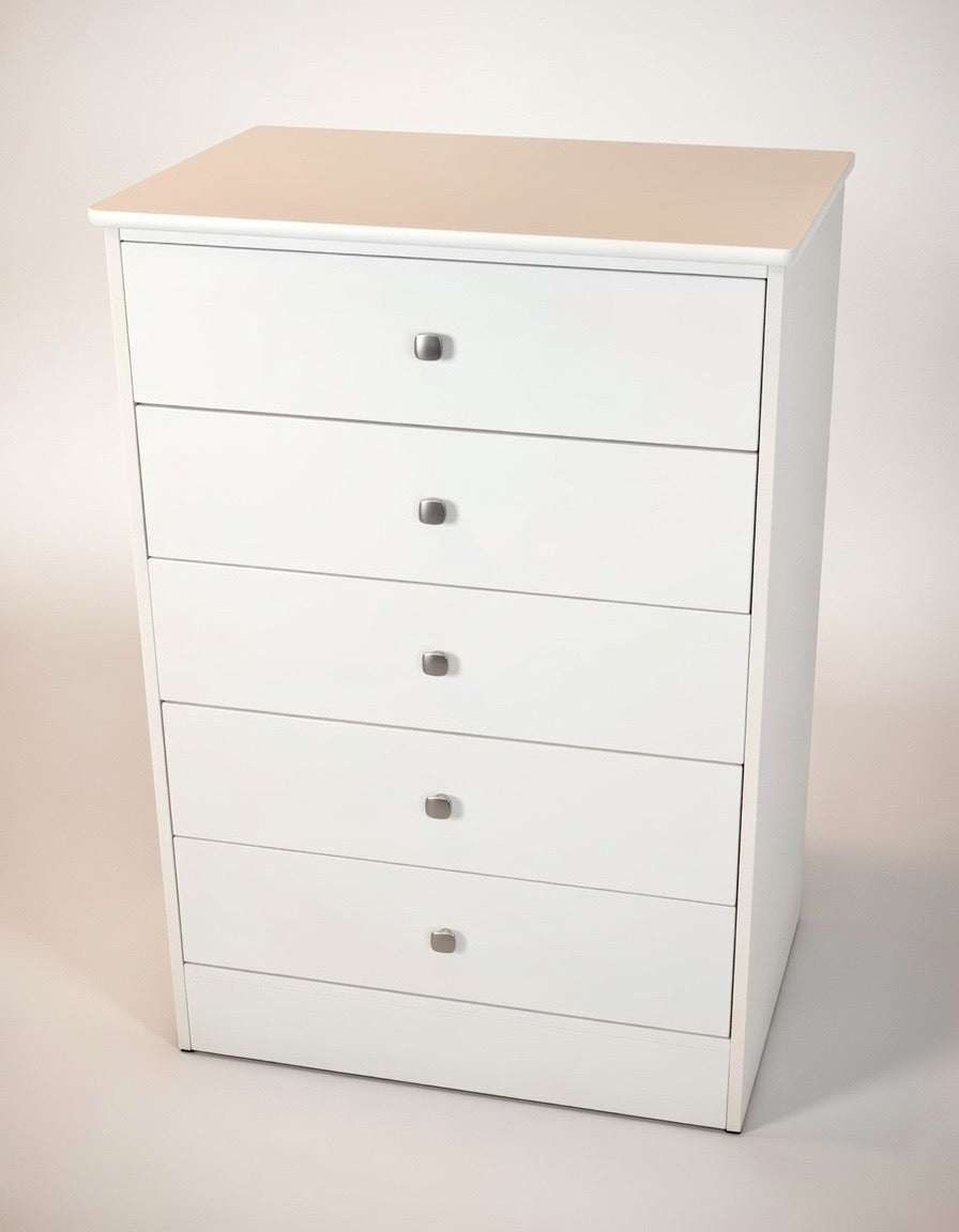 White Chest 5 Drawer