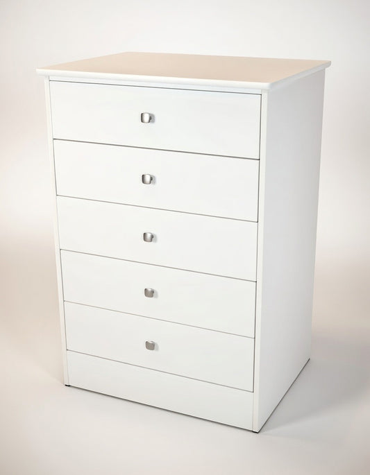 White Chest 5 Drawer