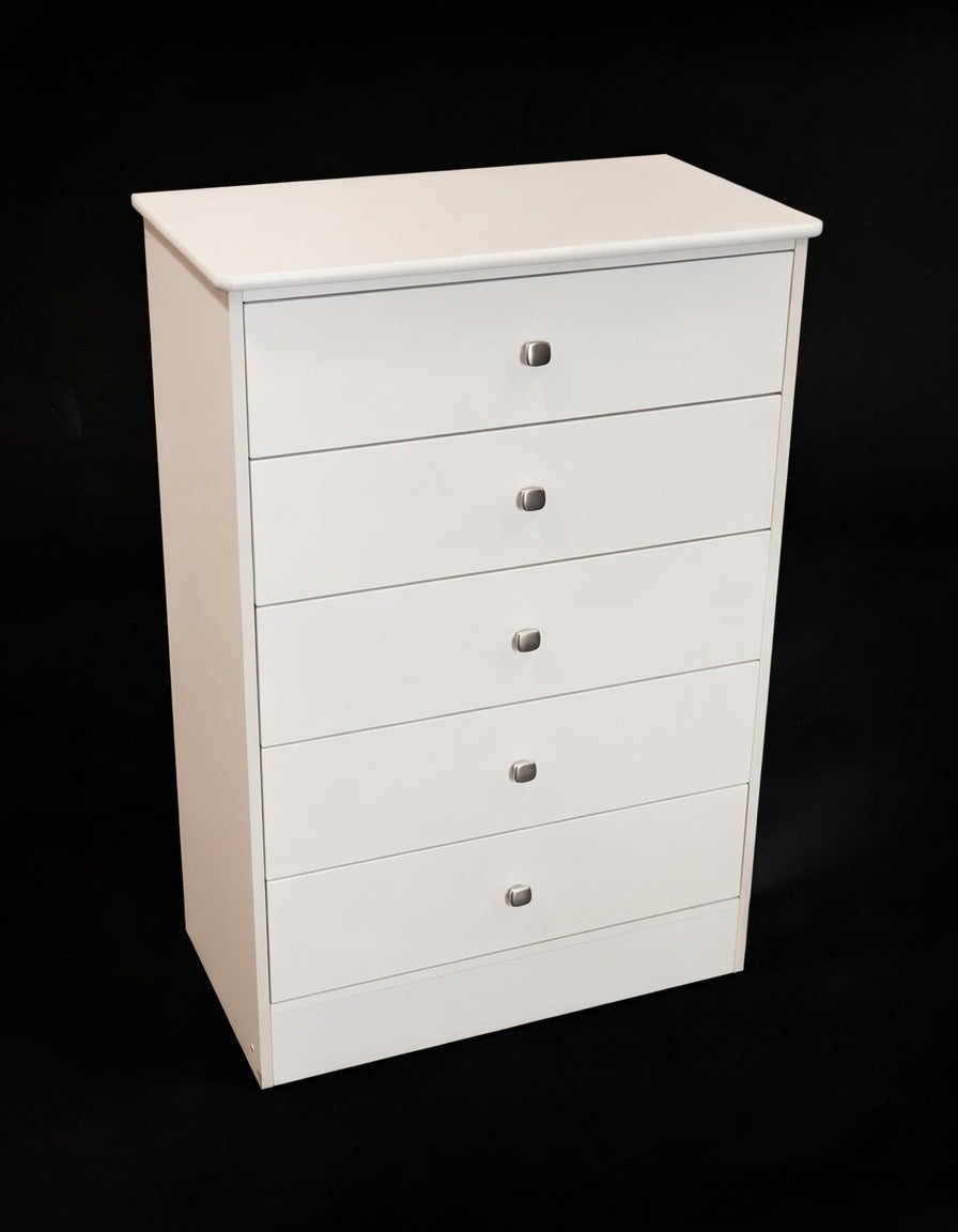 White Chest 5 Drawer