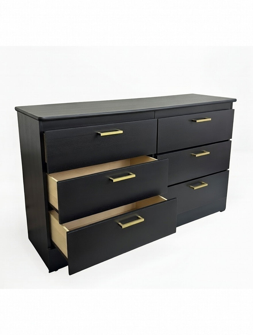 Six Drawer Dresser With Gold Handles