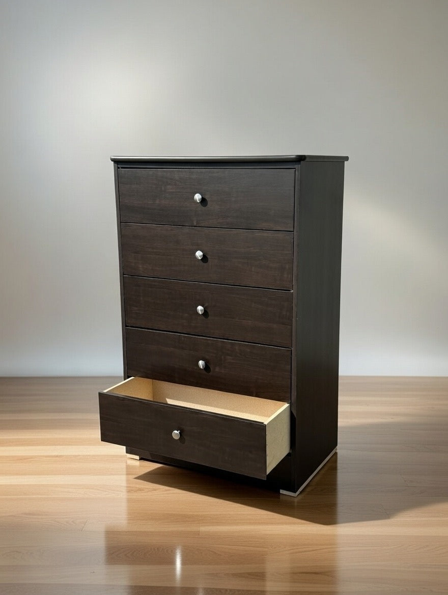 Dark Brown 5-Drawer Chest