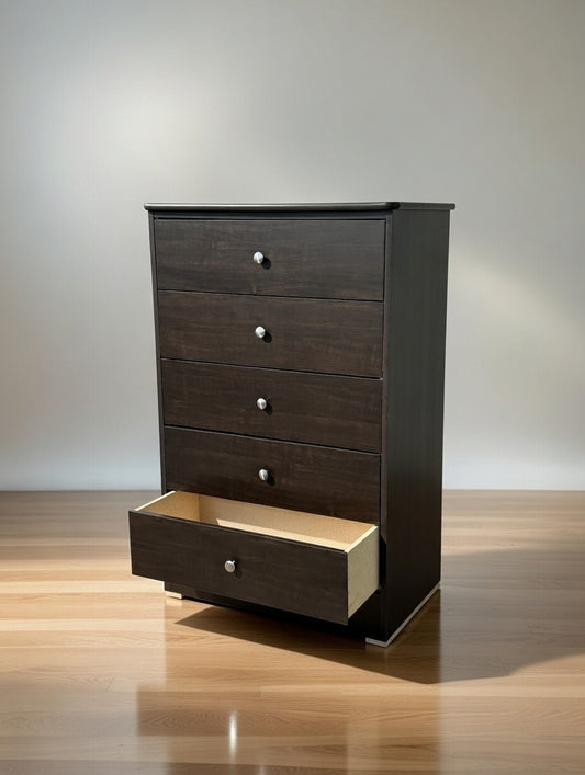 Dark Brown 5-Drawer Chest