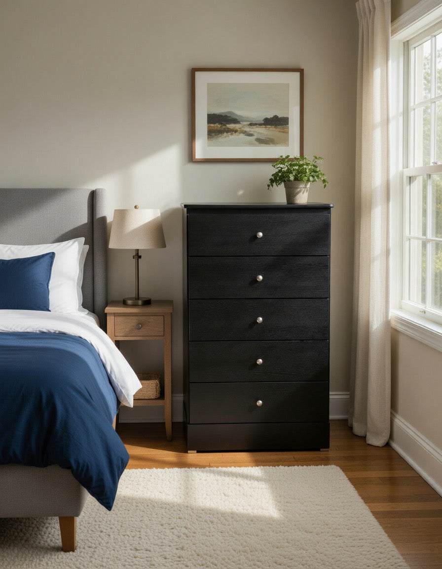 Midnight Modern Chest 5 Drawer  🖤