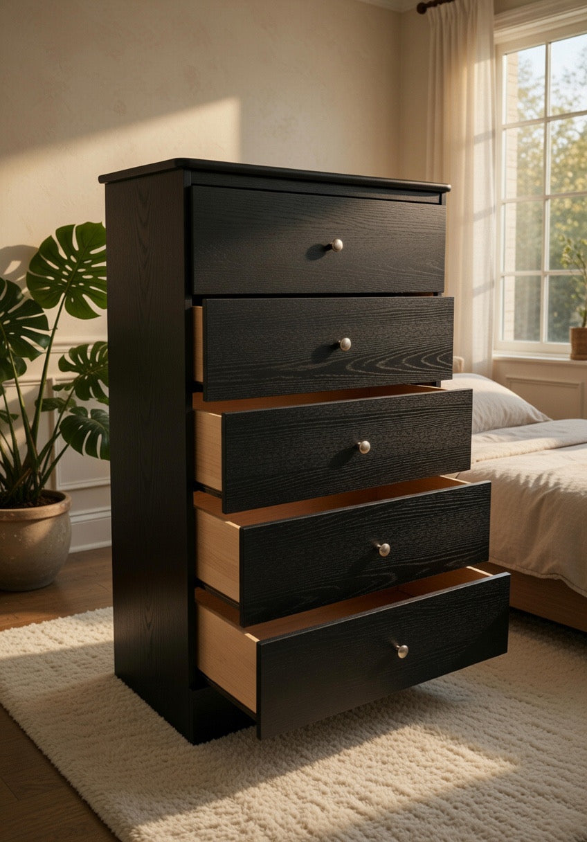 Midnight Modern Chest 5 Drawer  🖤