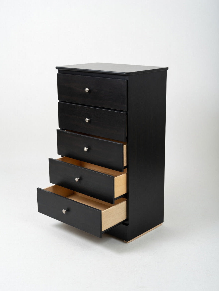 ☕️ Modern 5-Drawer Chest of Drawers - Espresso Finish - Tall Dresser Storage